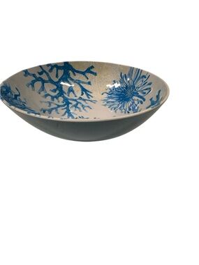 Sigrid Olsen Home Blue and White Coral Motif Bowl Mid-Century Modern